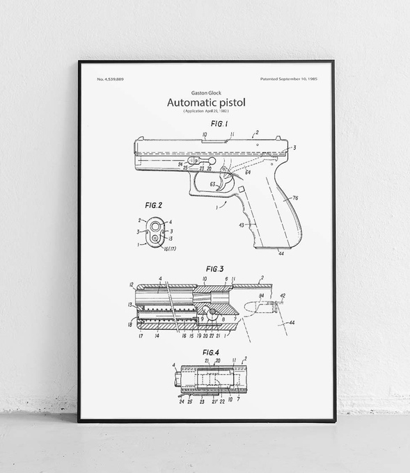 Pistolet Glock - plakat