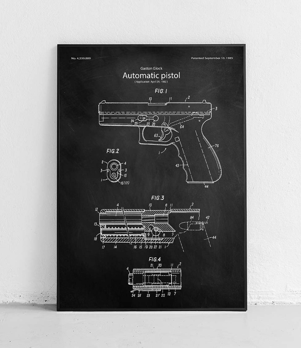 Pistolet Glock - plakat