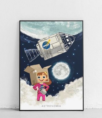 Astronautka - plakat dla dzieci 