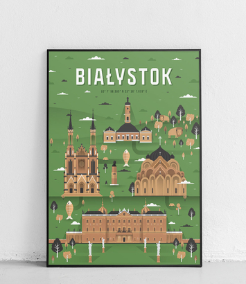 Białystok - Plakat Miasta - zielony 