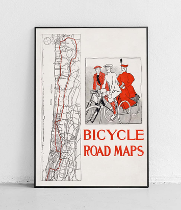 Bicycle road maps - plakat