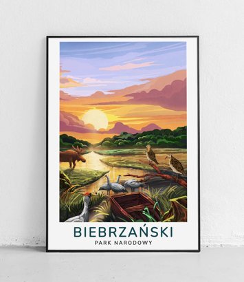 Biebrzański Park Narodowy - plakat - modern