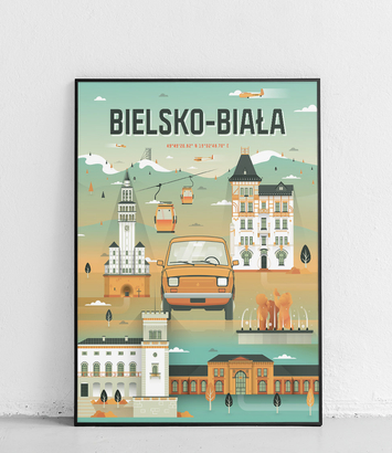 Bielsko Biała - Plakat Miasta - zielony