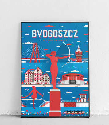 Bydgoszcz - Plakat Miasta - niebieski 