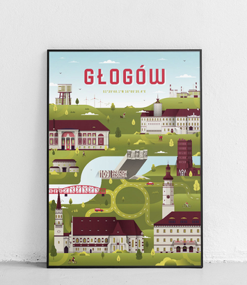Głogów - Plakat Miasta - zielony 