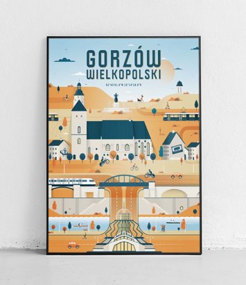 Gorzów Wielkopolski-Plakat Miasta - jasnoniebieski