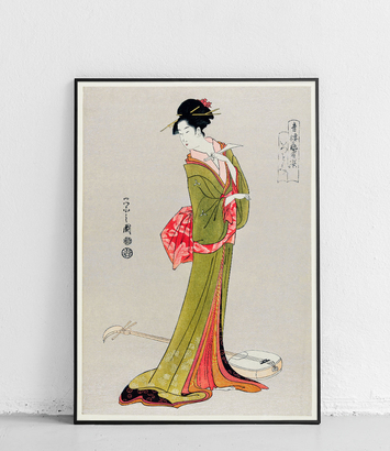 Kobieta w kimono - plakat 