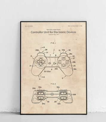 Konsola PlayStation - pad - plakat