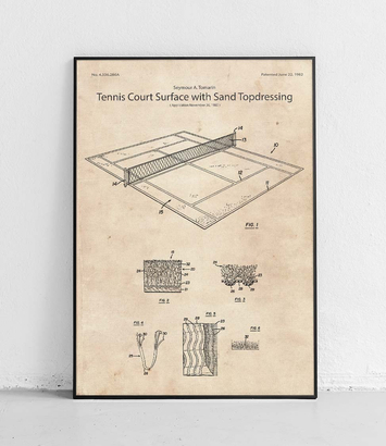 Kort tenisowy - plakat