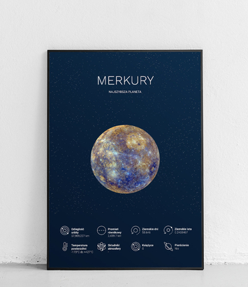 Merkury 1 - Planety Układu Słonecznego - plakat