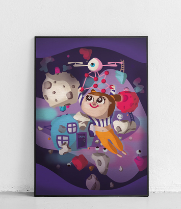 Miłośniczka kosmosu - plakat dla dzieci
