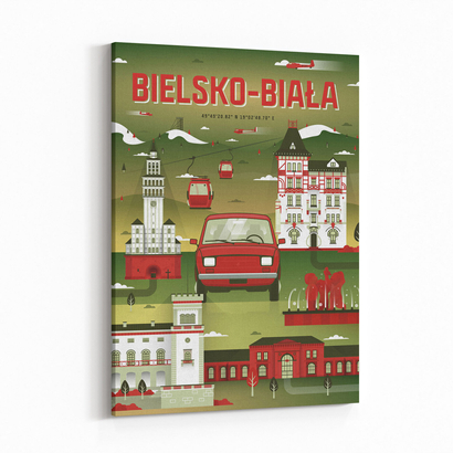 Obraz Bielsko-Biała - ciemnozielony