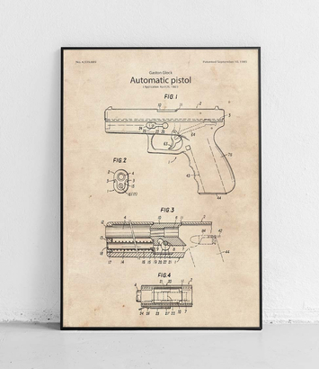 Pistolet Glock - plakat