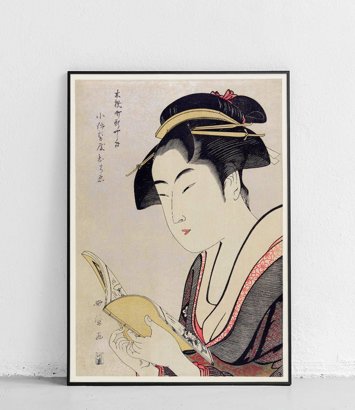 Portret kobiety czytającej - plakat 