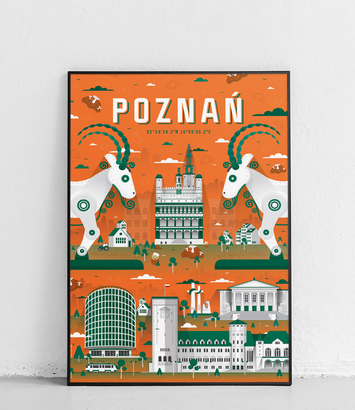 Poznań - Plakat Miasta - pomarańczowy