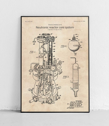 Układ rdzenia reaktora neutronowego - plakat