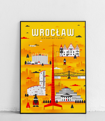 Wrocław - Plakat Miasta - żółty