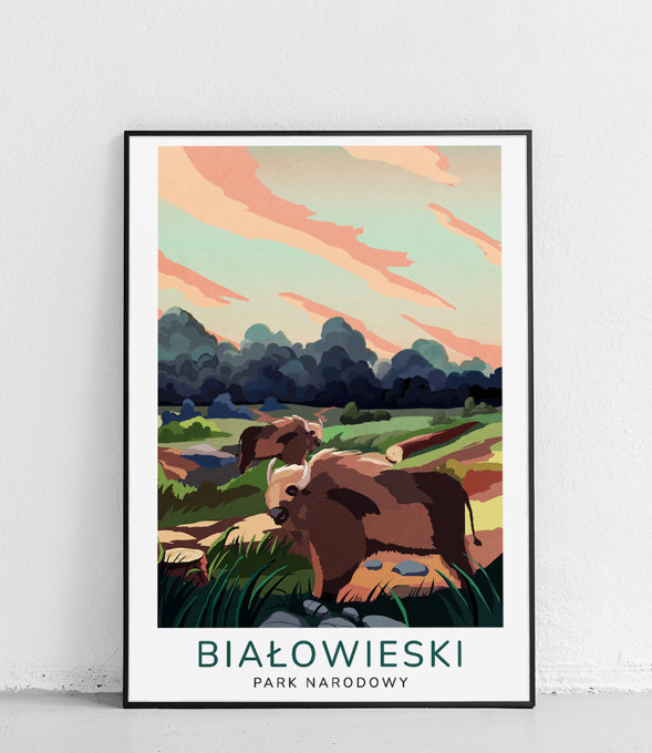 Białowieski Park Narodowy - plakat - modern