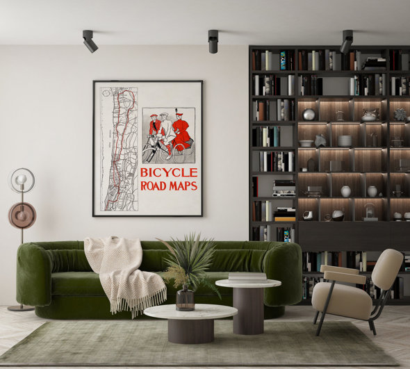 Bicycle road maps - plakat