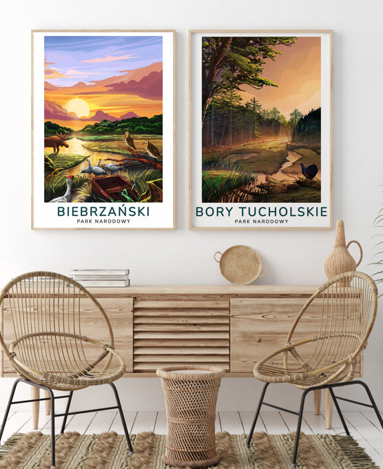Biebrzański Park Narodowy - plakat - modern