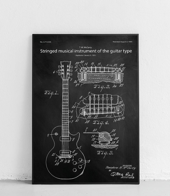 Gitara elektryczna Gibson - plakat