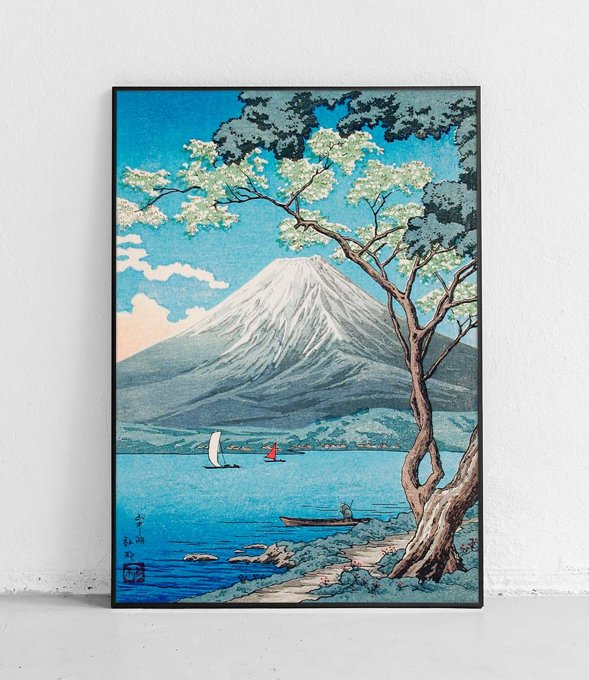 Góra Fuji z jeziora Yamanaka - plakat