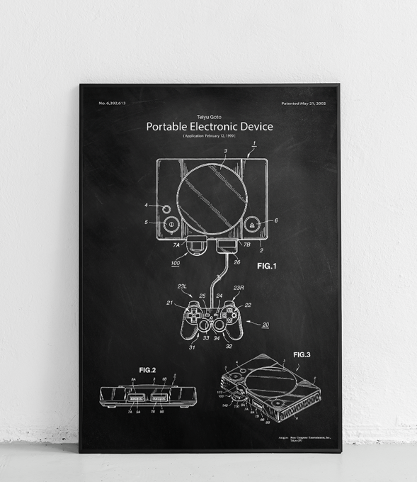 Konsola PlayStation - karta pamięci - plakat