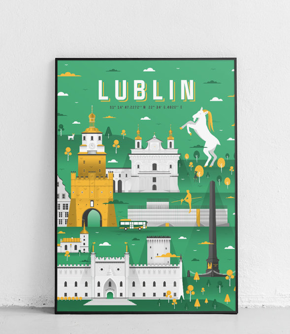 Lublin - Plakat Miasta - zielony