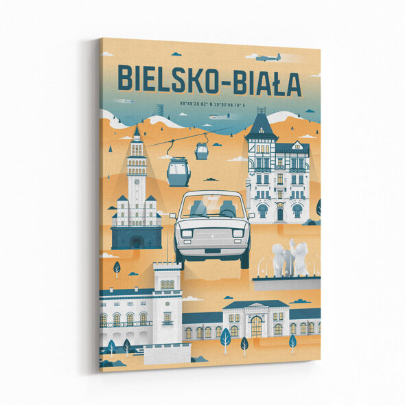 Obraz Bielsko-biała - żółto-niebieski