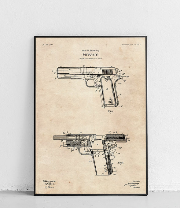 Pistolet Colt 1911 - plakat
