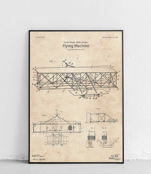Samolot Braci Wright - plakat