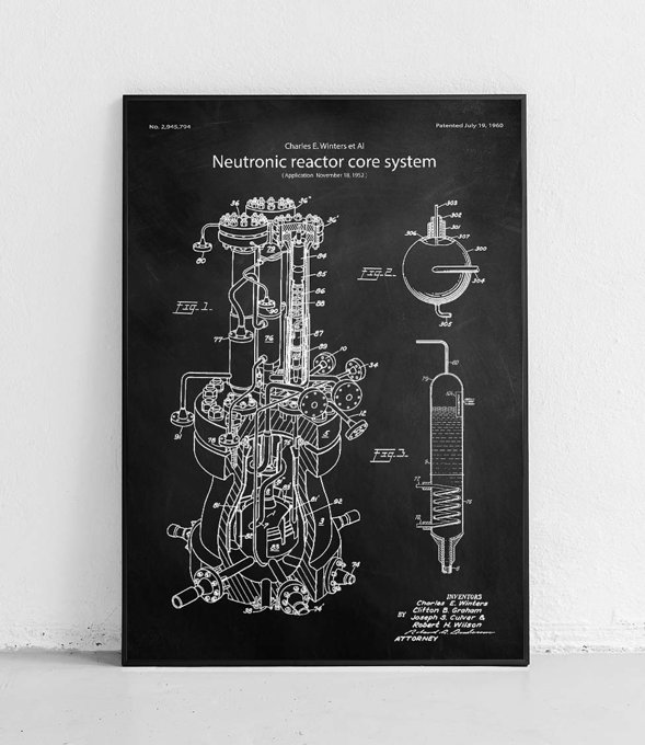 Układ rdzenia reaktora neutronowego - plakat