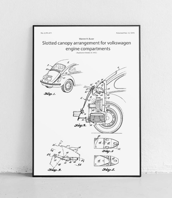VW Garbus pokrywa silnika - plakat
