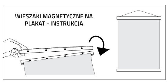 Wieszak magnetyczny na plakat - czarny