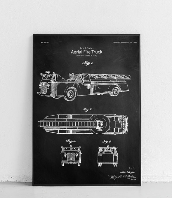 Wóz strażacki - plakat