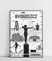 Bydgoszcz - Plakat Miasta - biało-czarny
