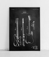 Gitara basowa Fender - plakat